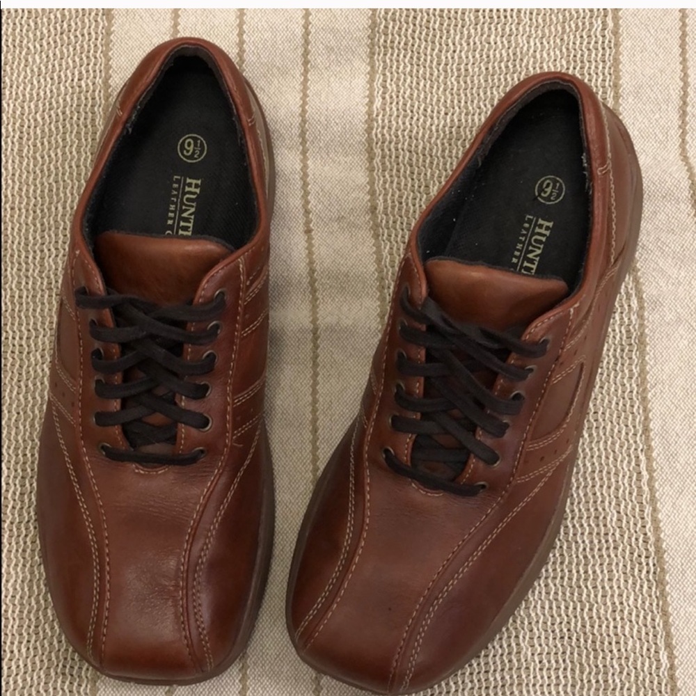 Hunters Bay Brown Leather Oxfords Sz 9.5M